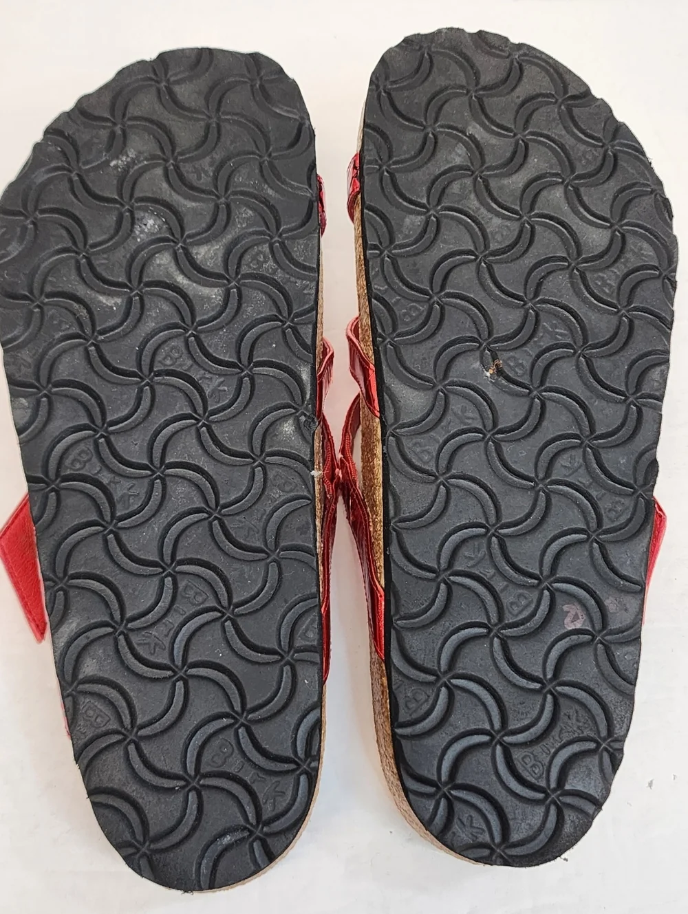 Birkenstock Tatami Red Metallic Snake Print Comfort Sandals Size EU 38 US 7 - Picture 7 of 8
